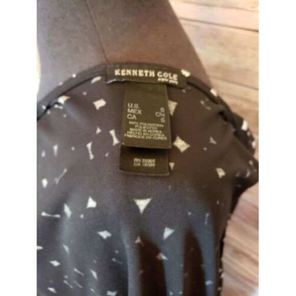 KENNETH COLE New York Black Sleeveless Knee Length Wrap Dress Small - Picture 2 of 9